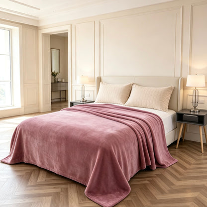 Luxury Ultra‑Soft Flannel Bed Blanket, Queen Size, 200 x 230 cm (78.7 in × 90.6 in)