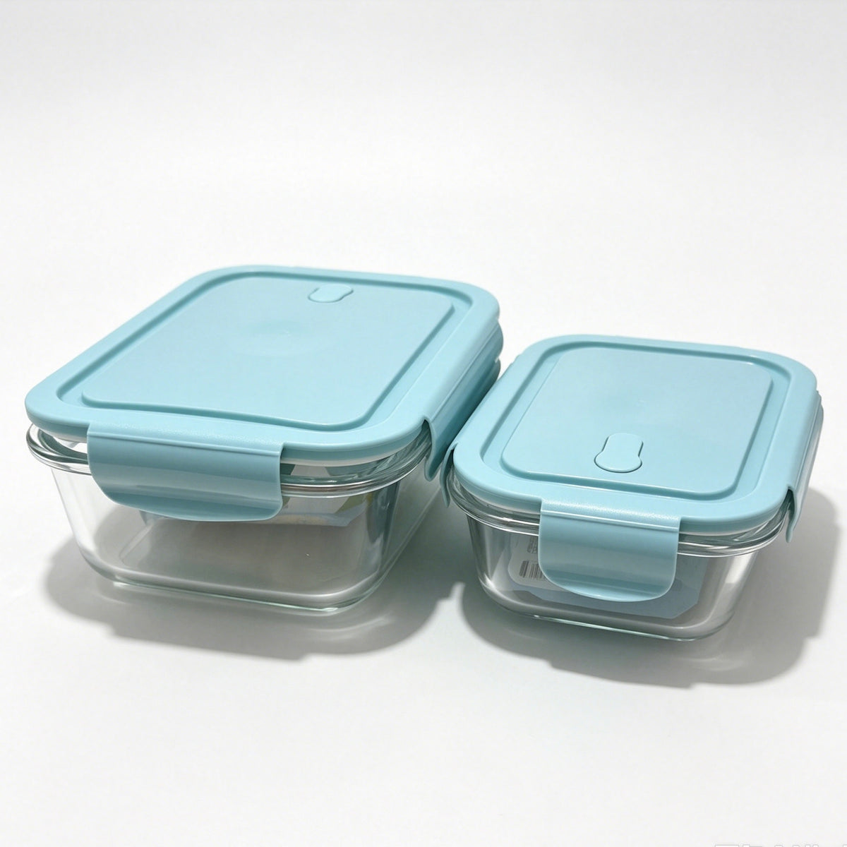 2 Pack Borosilicate Glass Food Storage Containers, Pink Airtight Lock Lids, 1040ml & 700ml Meal Prep Boxes