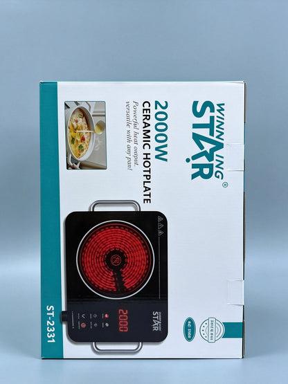 Winning Star 2000W Ceramic Hot Plate Electric Cooker, Multi-Purpose Cooking Stove ST-2331