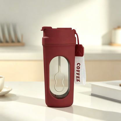 450ml Rechargeable Electric Self Stirring Cup, Portable Magnetic Auto Mixing Tumbler with Hand Strap for Coffee, Protein Powder