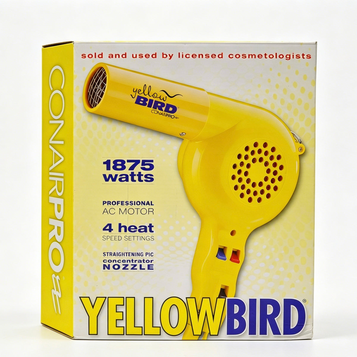 ConairPRO Yellow Bird 1875 Watts Professional Hair Dryer, Model YB075W