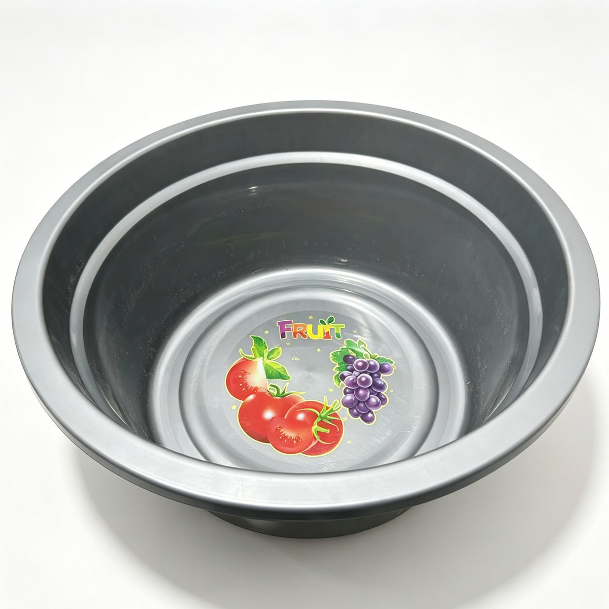 Blue Thickened PP Plastic Wash Basin, 61cm × 26cm, 67.6L Extra Large Fruit Print Household Bowl