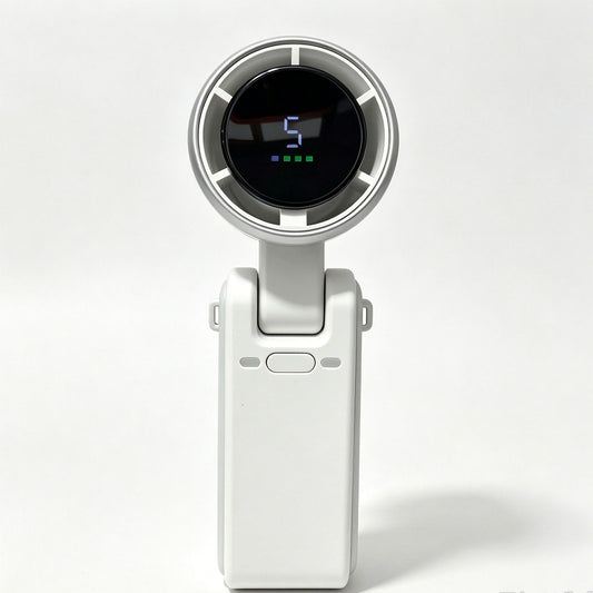 Handheld Portable Turbo Fan, 5 Speed with Digital Display, USB Rechargeable Foldable Mini Fan for Outdoor Travel