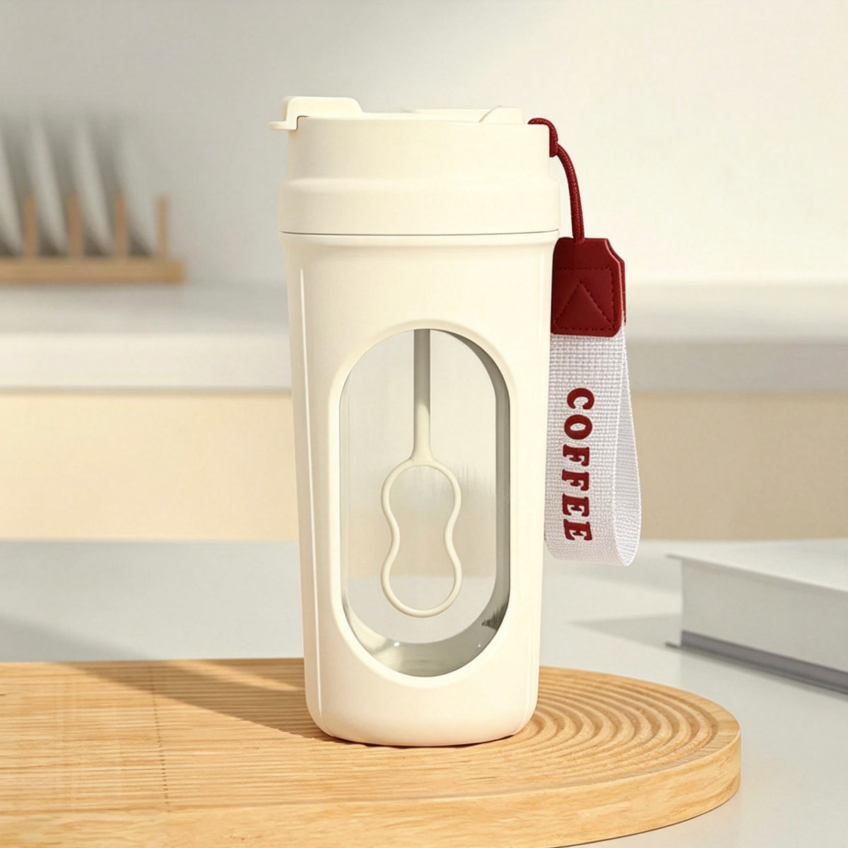 450ml Rechargeable Electric Self Stirring Cup, Portable Magnetic Auto Mixing Tumbler with Hand Strap for Coffee, Protein Powder
