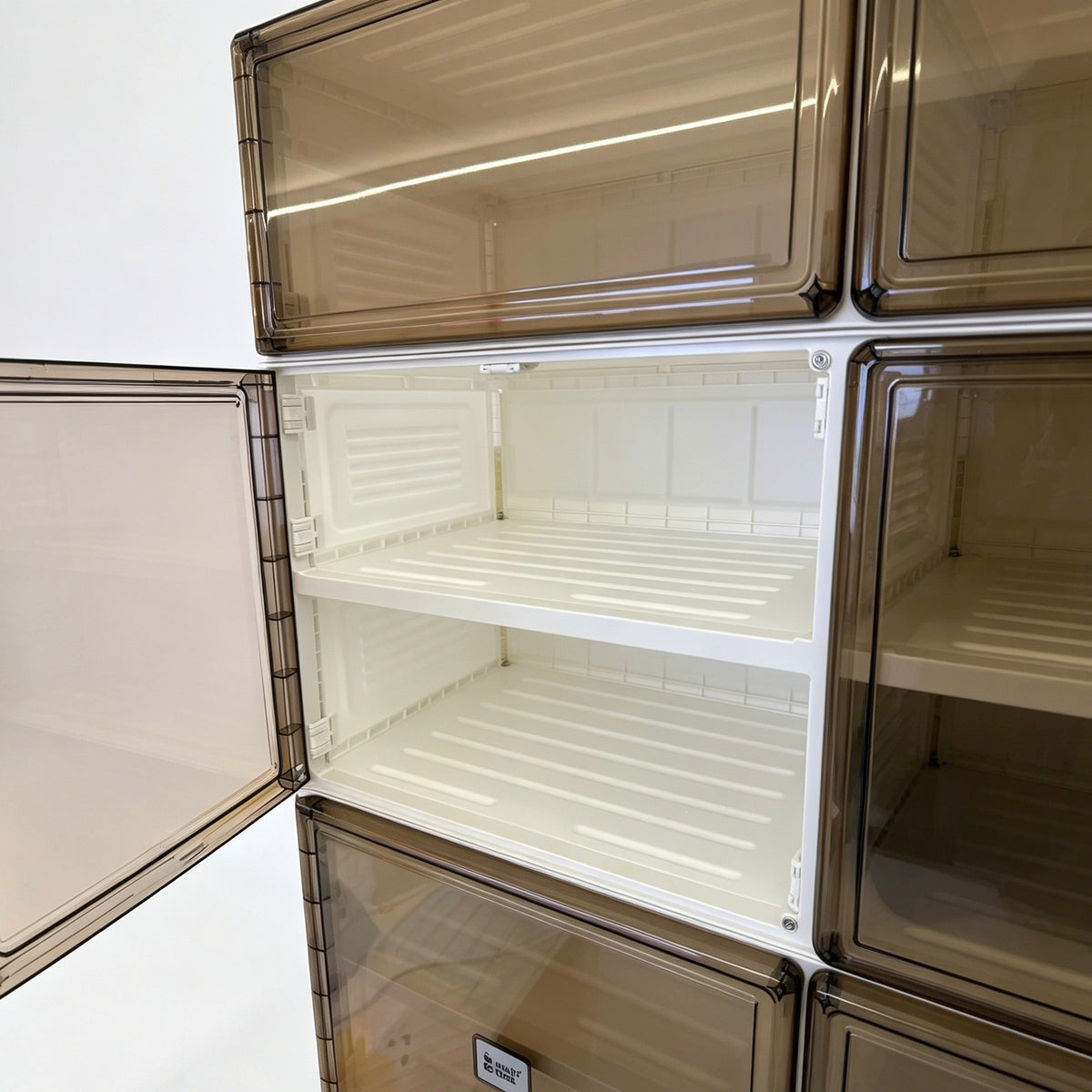 Foldable Shoe Storage Cabinet, 85×34×70cm, PET Transparent Door, Stackable Dustproof Shoe Organizer for Entryway