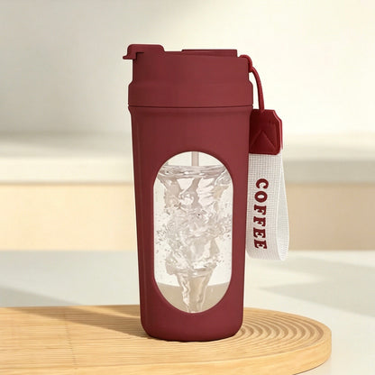 450ml Rechargeable Electric Self Stirring Cup, Portable Magnetic Auto Mixing Tumbler with Hand Strap for Coffee, Protein Powder