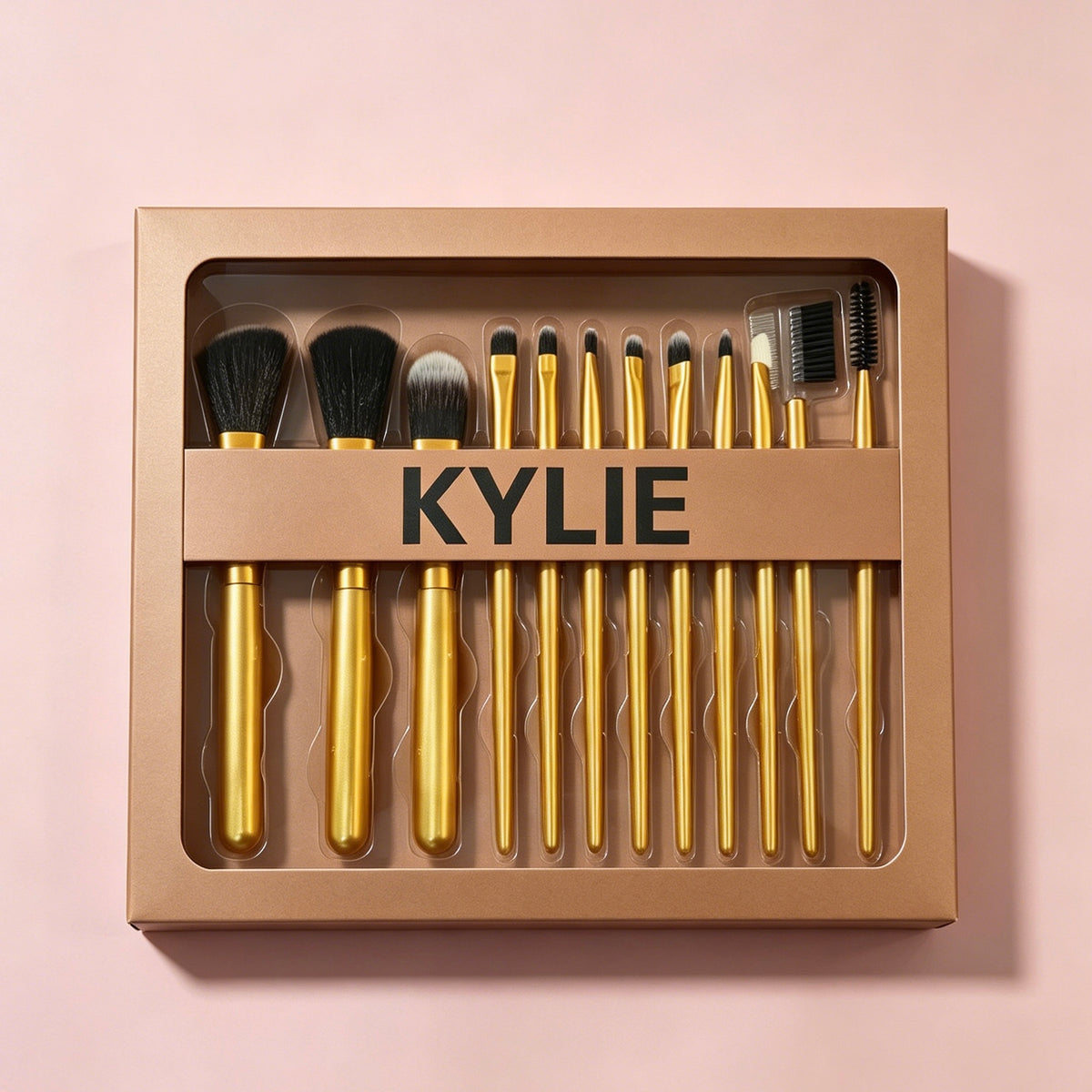 12Pcs Professional Golden Makeup Brushes Set