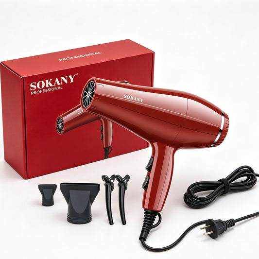 SOKANY SK-14037 Professional 2600W Hair Dryer, Hot & Cold Air Adjustable Speed Blow Dryer with Accessories