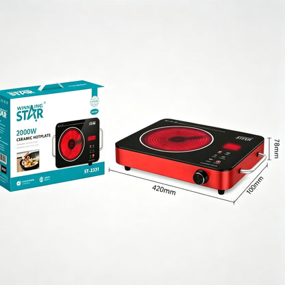 Winning Star 2000W Ceramic Hot Plate Electric Cooker, Multi-Purpose Cooking Stove ST-2331