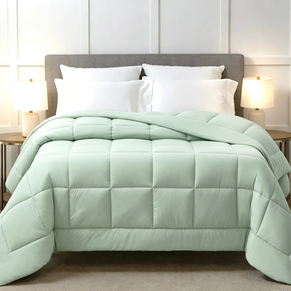 WeShop876 Luxury Cooling Comforter, King Size Box Quilted Premium Bed Comforter