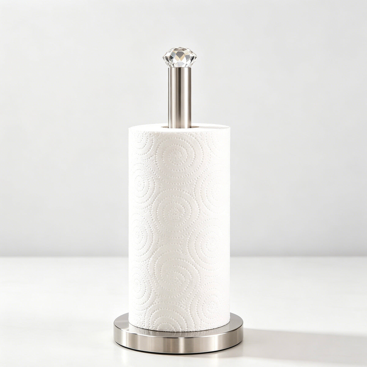 Diamond Head Stainless Steel Countertop Kitchen Paper Towel Holder, Freestanding Paper Roll Stand