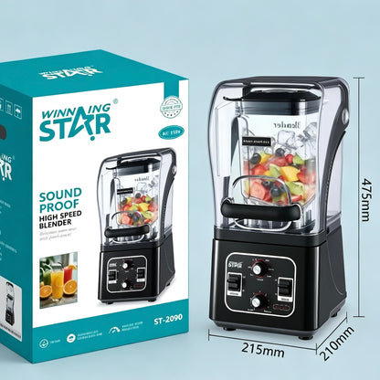 Winning Star Sound Proof High Speed Commercial Blender, 1600W Quiet Smoothie Maker ST-2090