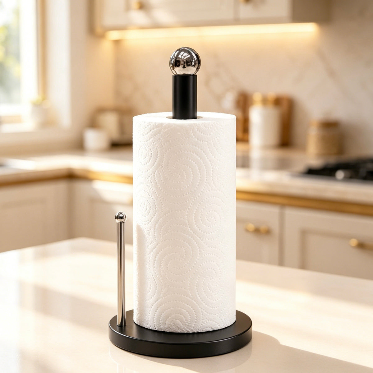 Freestanding Kitchen Paper Towel Holder, Countertop Paper Roll Dispenser 15×31.7cm