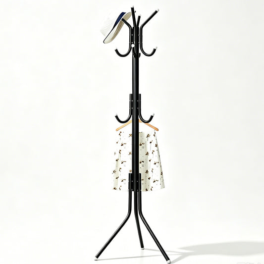 Freestanding Metal Coat Rack, 172cm Multi-Hook Clothes Hat Stand for Entryway