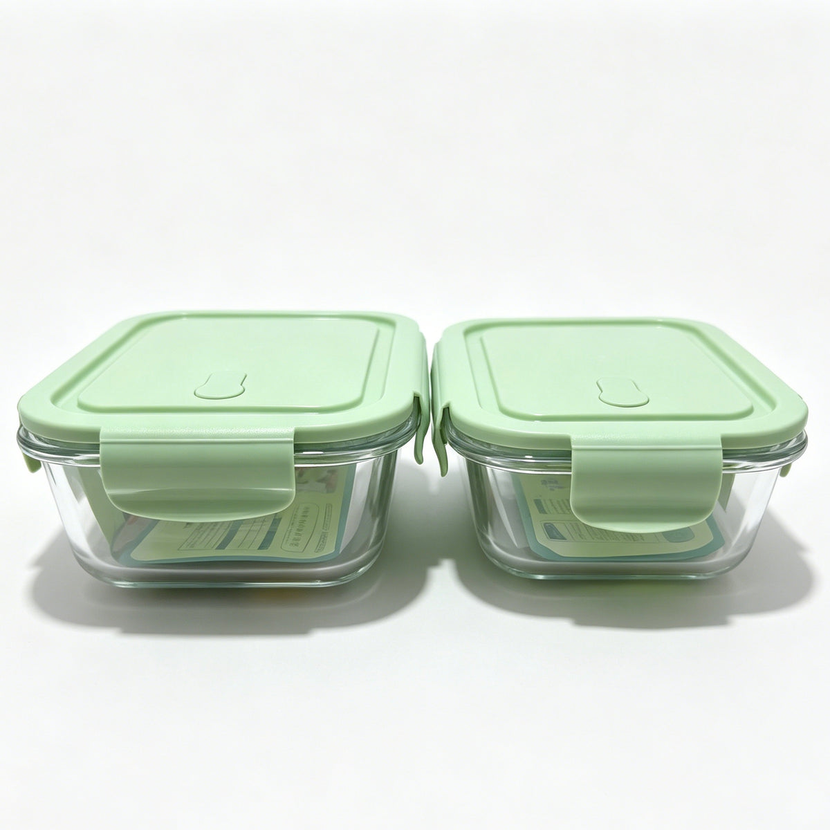 2 Pack Borosilicate Glass Food Storage Containers, Pink Airtight Lock Lids, 1040ml & 700ml Meal Prep Boxes