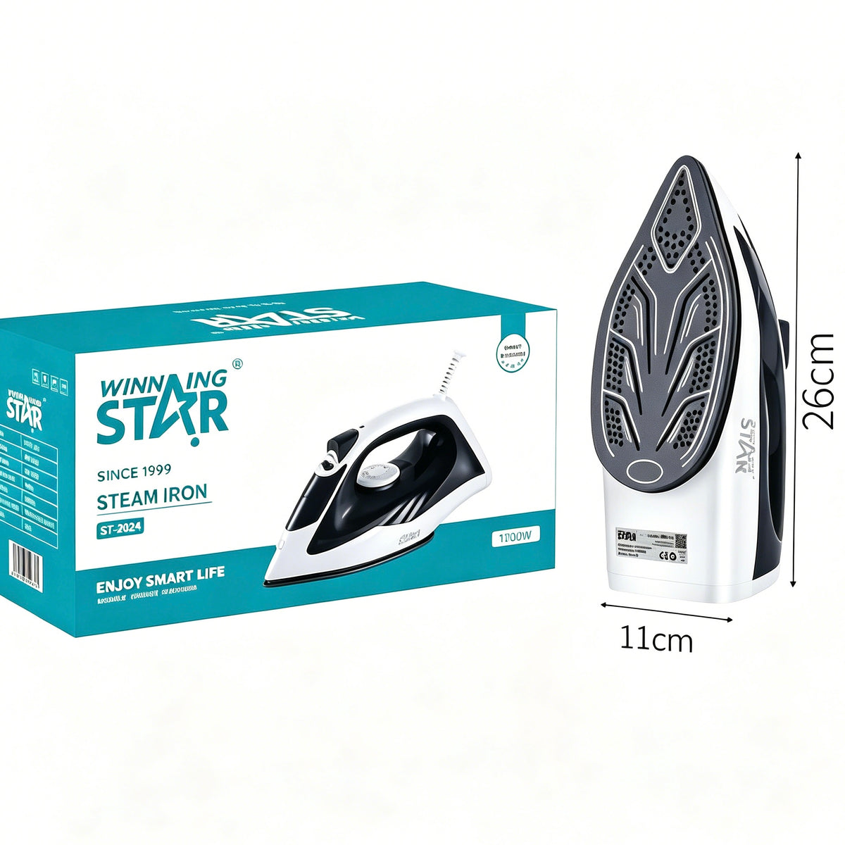 Winning Star 1000W Steam Iron, Handheld Electric Garment Iron for Home Use