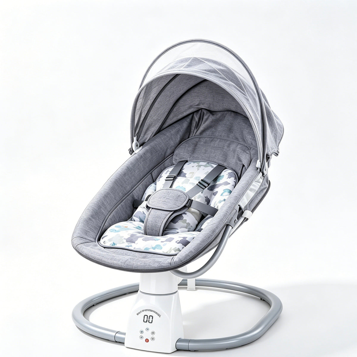 Electric Baby Rocker, Auto Swing Baby Bouncer with Remote Control, Bluetooth & Detachable Cushion for Newborn