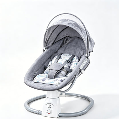Electric Baby Rocker, Auto Swing Baby Bouncer with Remote Control, Bluetooth & Detachable Cushion for Newborn