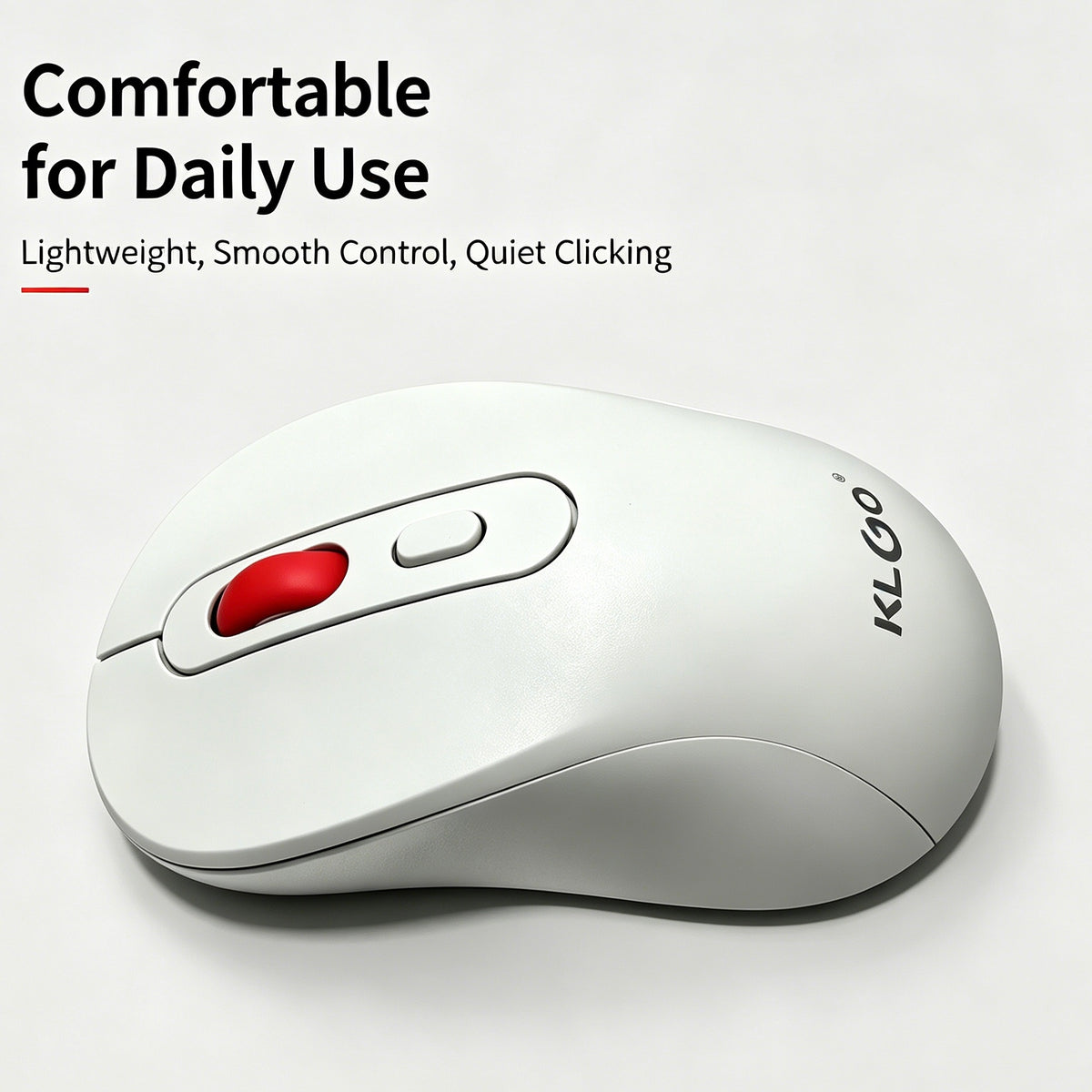 KLGO Q2 Dual Mode Silent Wireless Mouse, 2.4G & Bluetooth 5.4 Rechargeable Ergonomic Computer Mouse, Quiet Click Portable USB Wireless Mice for Laptop, Desktop, Tablet & Mobile Phone
