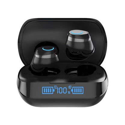 Wireless In-ear Earbuds with Digital Display, Black