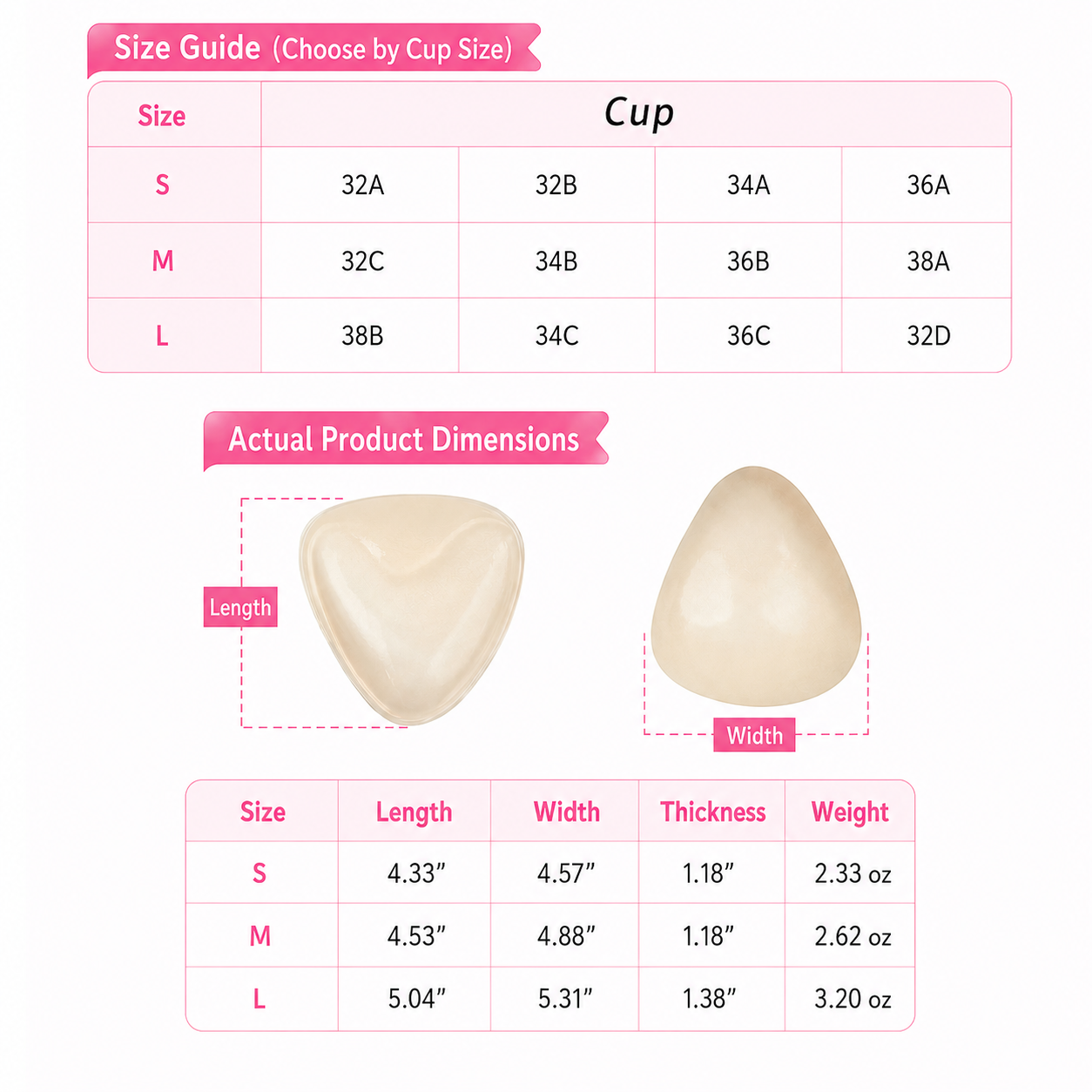 Double Sided Push up Sticky Bra Pads