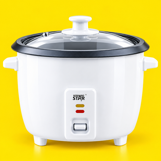 Big Cooked 2.2Litter/2.3QT Electric Rice Cooker with Glass Lid, Serves 4-6 People Family,WINNING STAR