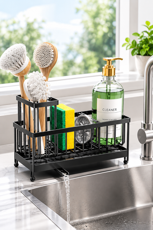 Sponge Holder for Kitchen Sink, Black