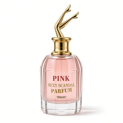 HANNA’S SECRET Pink Sexy Scandal Parfum for Women, 100ml (3.4 oz) EDP Spray, Pink Box, Gold Legs Bottle Cap