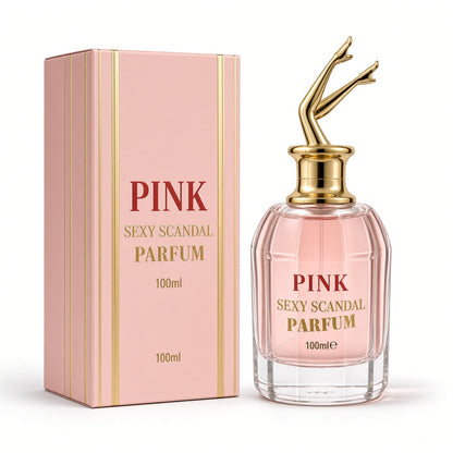 HANNA’S SECRET Pink Sexy Scandal Parfum for Women, 100ml (3.4 oz) EDP Spray, Pink Box, Gold Legs Bottle Cap