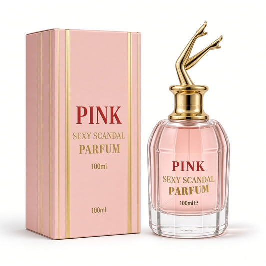 HANNA’S SECRET Pink Sexy Scandal Pperfume for Women, 100ml (3.4 oz) EDP Spray, Pink Box, Gold Legs Bottle Cap
