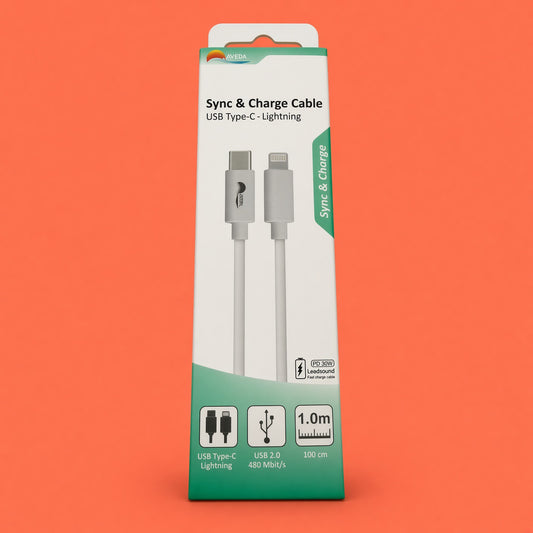 USB Type-C to Lightning Sync & Charge Cable, PD 30W Fast Charging Cord 1M White