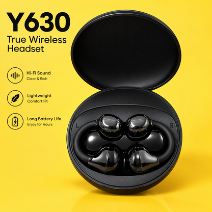 Y630 True Wireless Open Ear Clip-On Headphones | Hi-Res Audio, Bluetooth V6.0