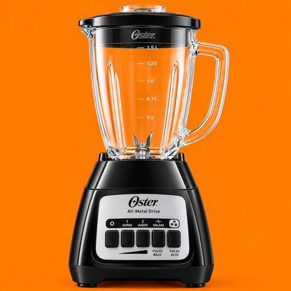 Oster Blender, Boroclass Heat Resistant Glass Jar, Ice Crushing Blade, All Metal Drive for Smoothie, Soup & Salsa