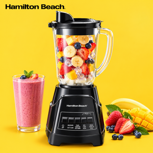 Hamilton Beach Power Elite 700W 40OZ 12-Speed Blender Glass Jar, Black