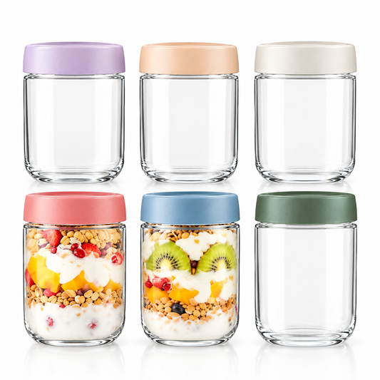 16 oz Glass Jars with Airtight Lids, 6 Pack