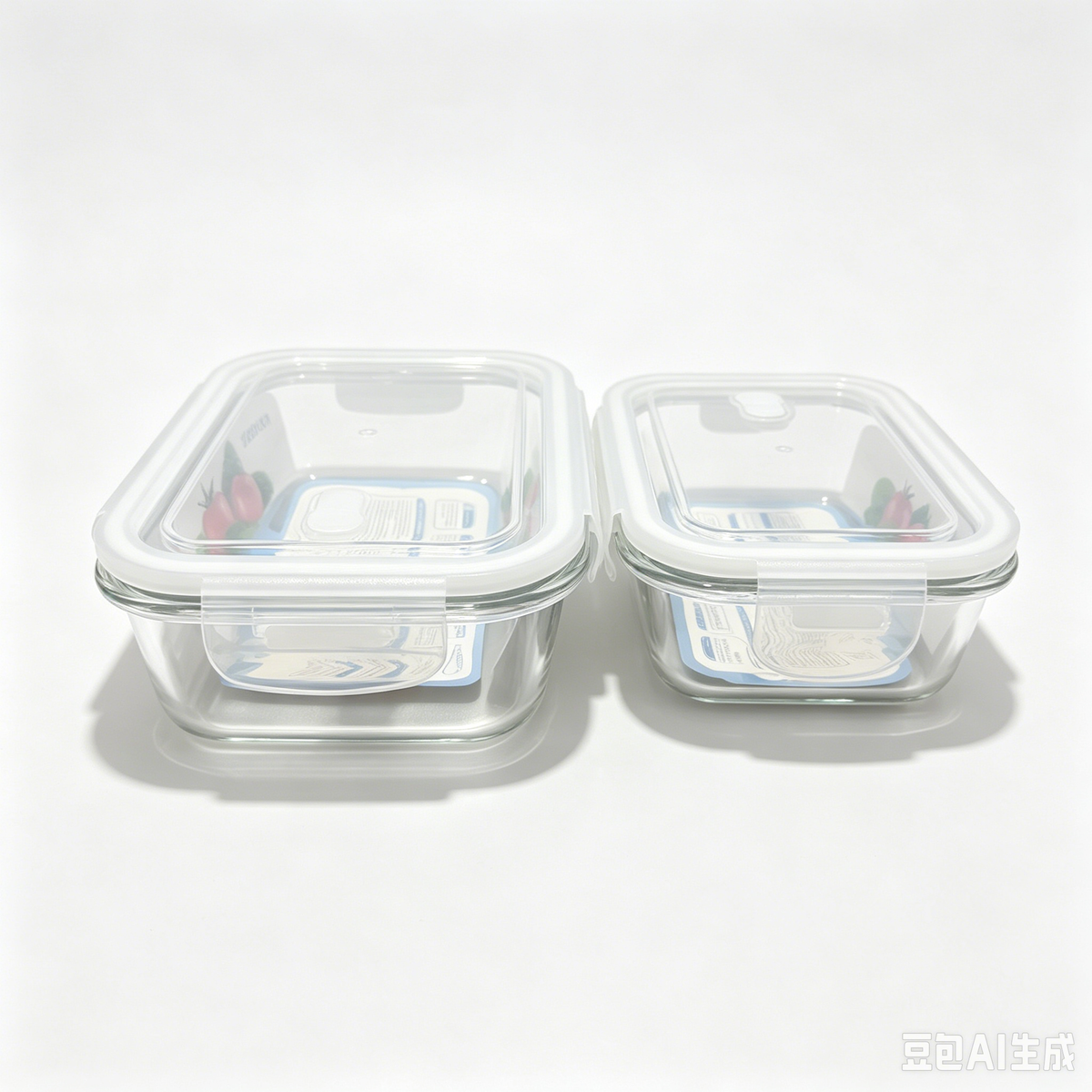 2 Pack Borosilicate Glass Food Storage Containers, Pink Airtight Lock Lids, 1040ml & 700ml Meal Prep Boxes