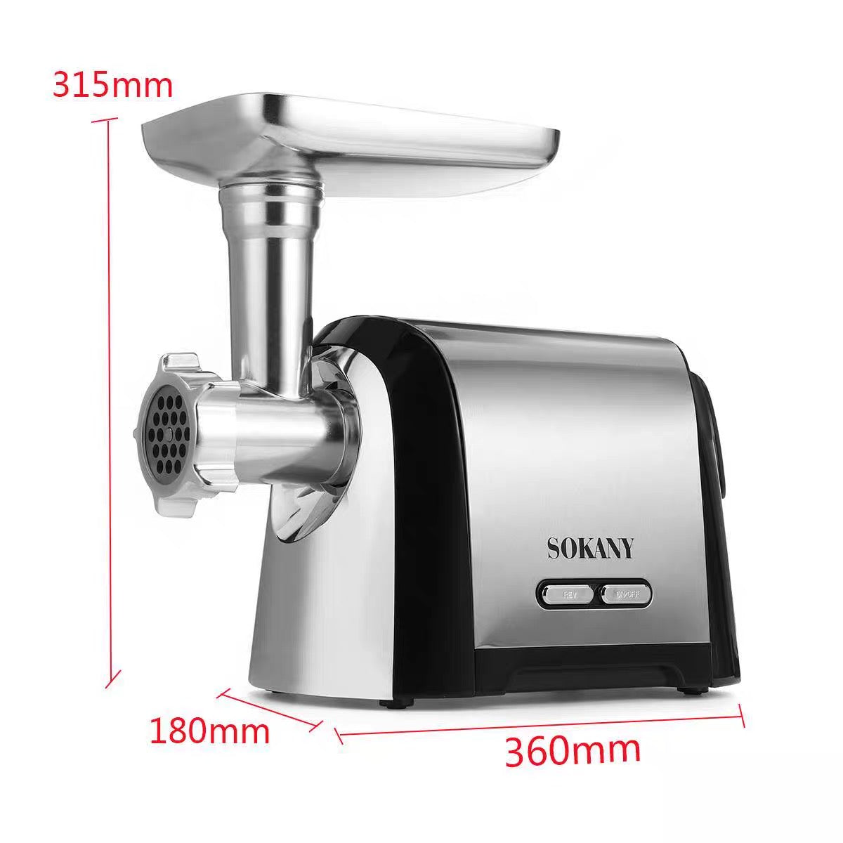SOKANY Electric Meat Grinder, 3200W, 110V Stainless Steel Mincer for Home Sausage & Dumpling Filling
