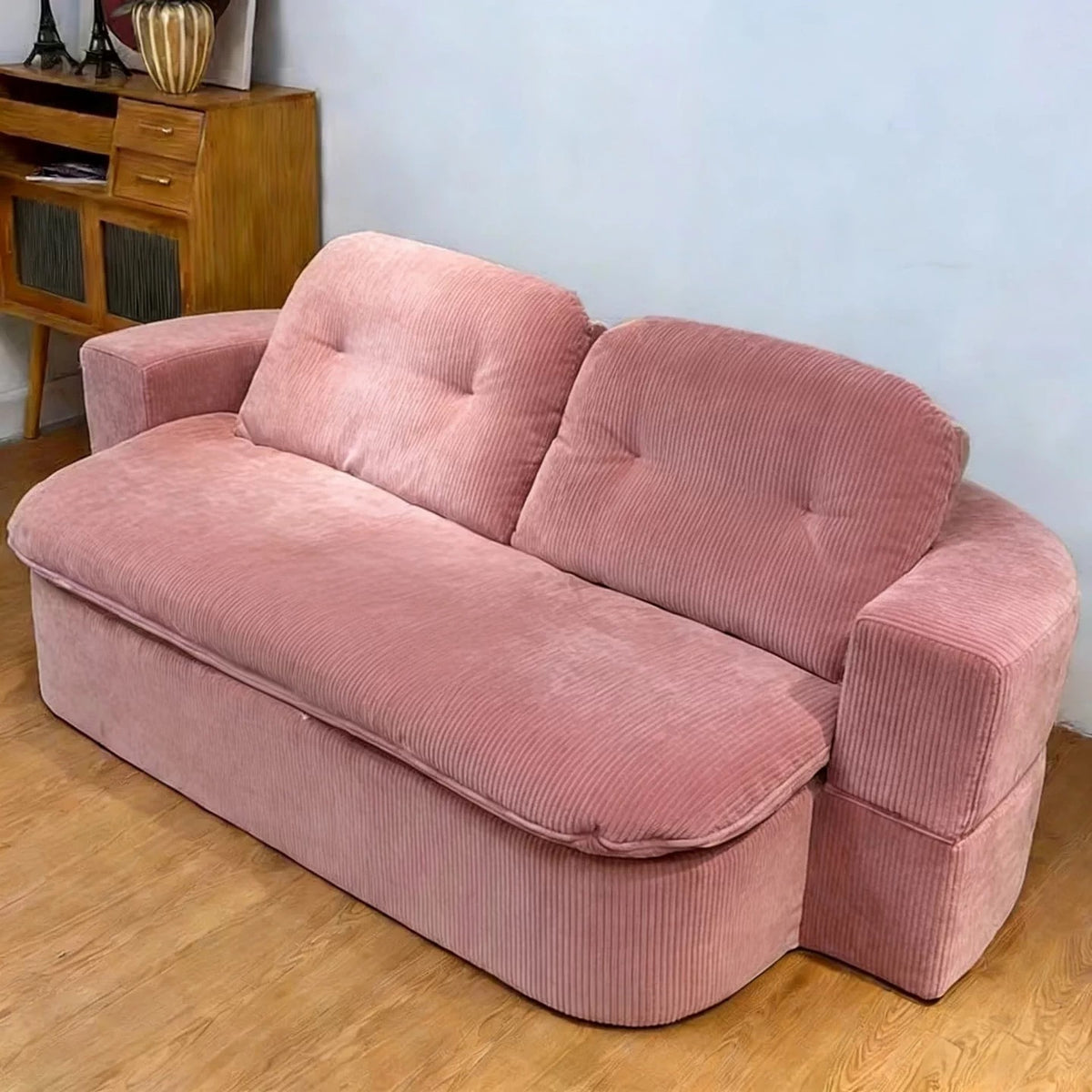 Corduroy Compressed Sofa Bed HM1006, 2-in-1 Foldable 2 Seater Sofa for Living Room