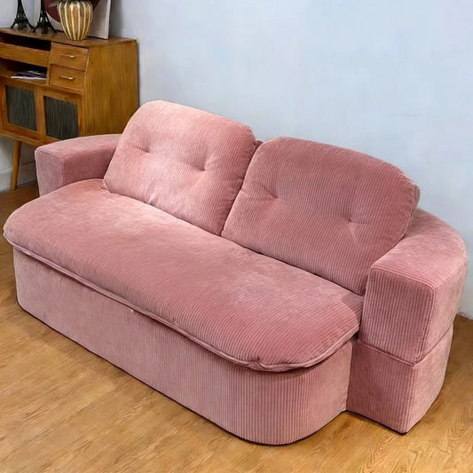 Corduroy Compressed Sofa Bed HM1006, 2-in-1 Foldable 2 Seater Sofa for Living Room