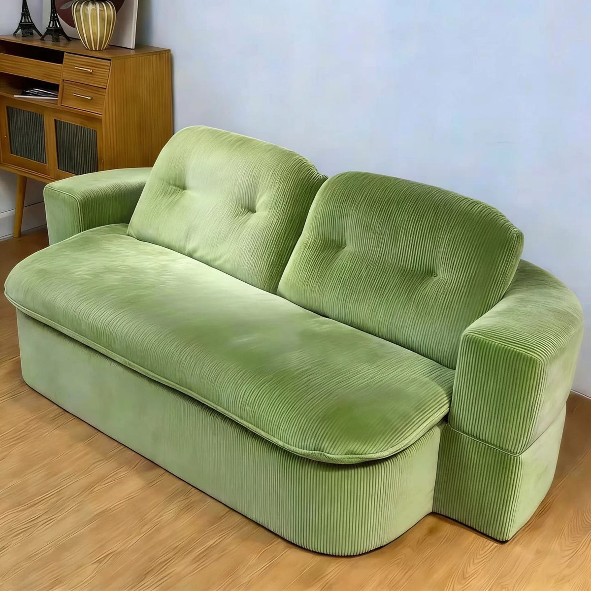 Corduroy Compressed Sofa Bed HM1006, 2-in-1 Foldable 2 Seater Sofa for Living Room