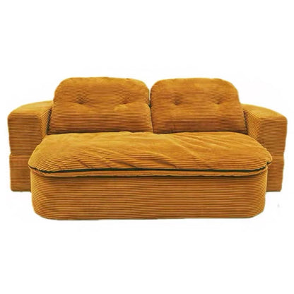 Corduroy Compressed Sofa Bed HM1006, 2-in-1 Foldable 2 Seater Sofa for Living Room
