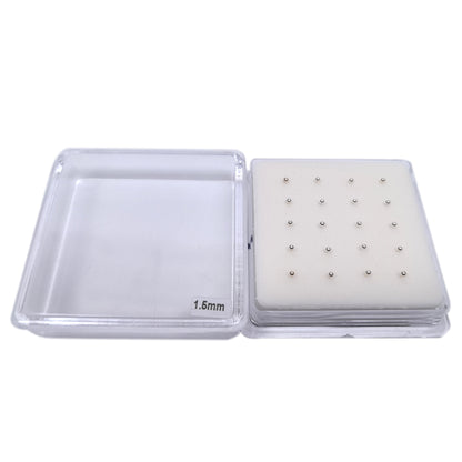 Silver Nose Studs with 1.5mm Ball 10 Pairs Box Set