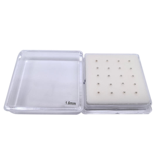 Silver Nose Studs with 1.5mm Ball 10 Pairs Box Set