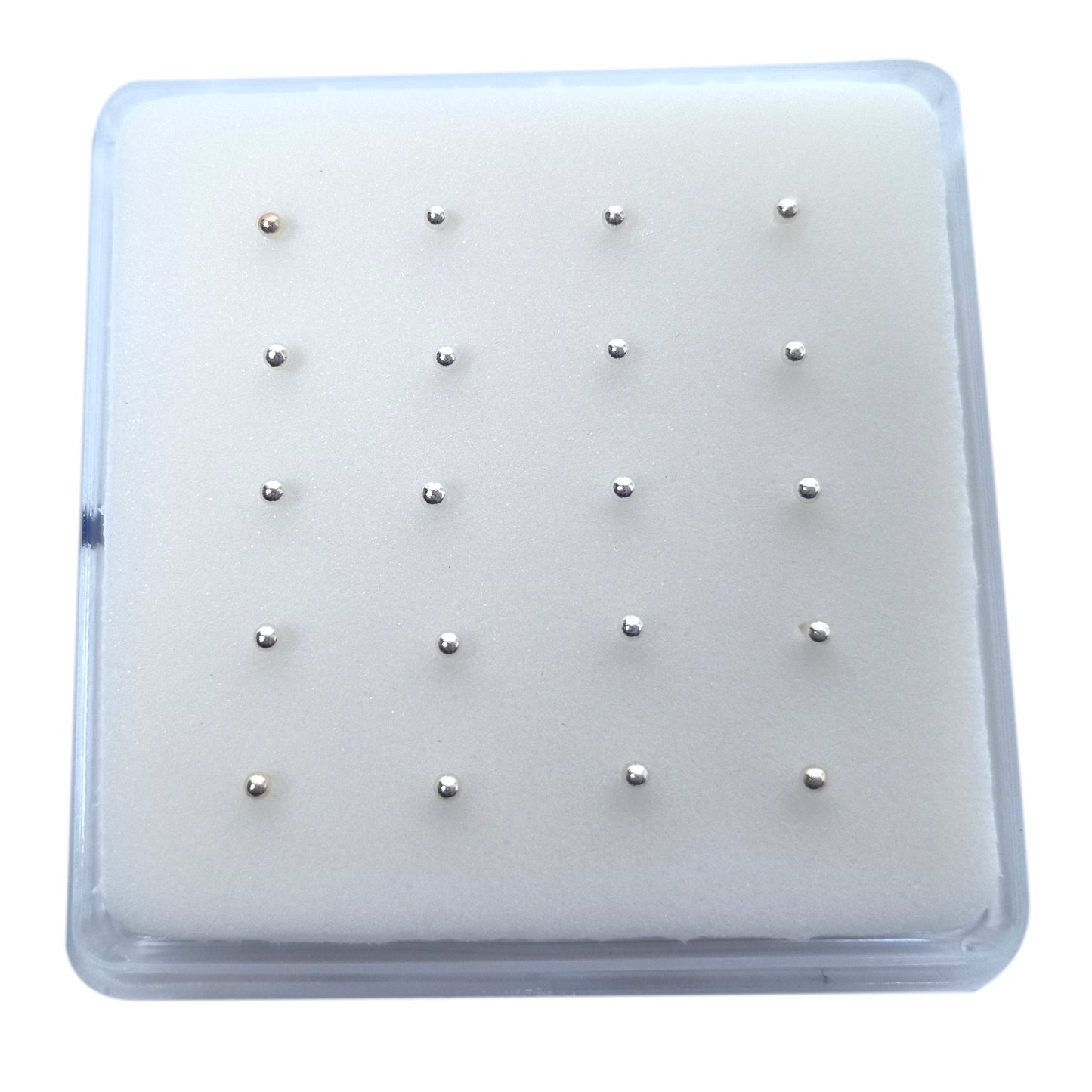 Silver Nose Studs with 1.5mm Ball 10 Pairs Box Set