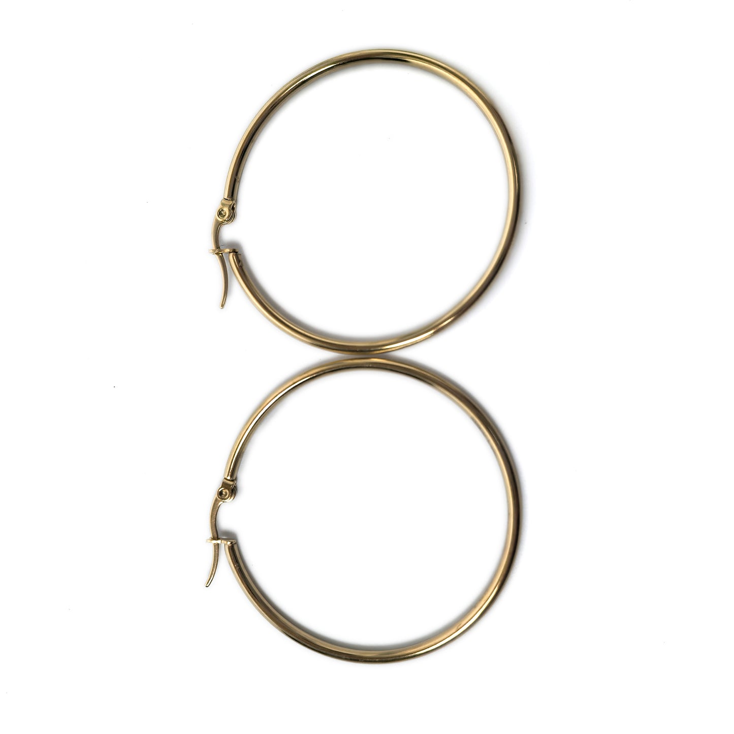 Stainless Steel 4 Pairs Hoop Earring Set: Beaded, Plain, Gold & Silver