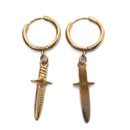 5 Pairs 18K Gold-Plated Stainless Steel Earrings Set