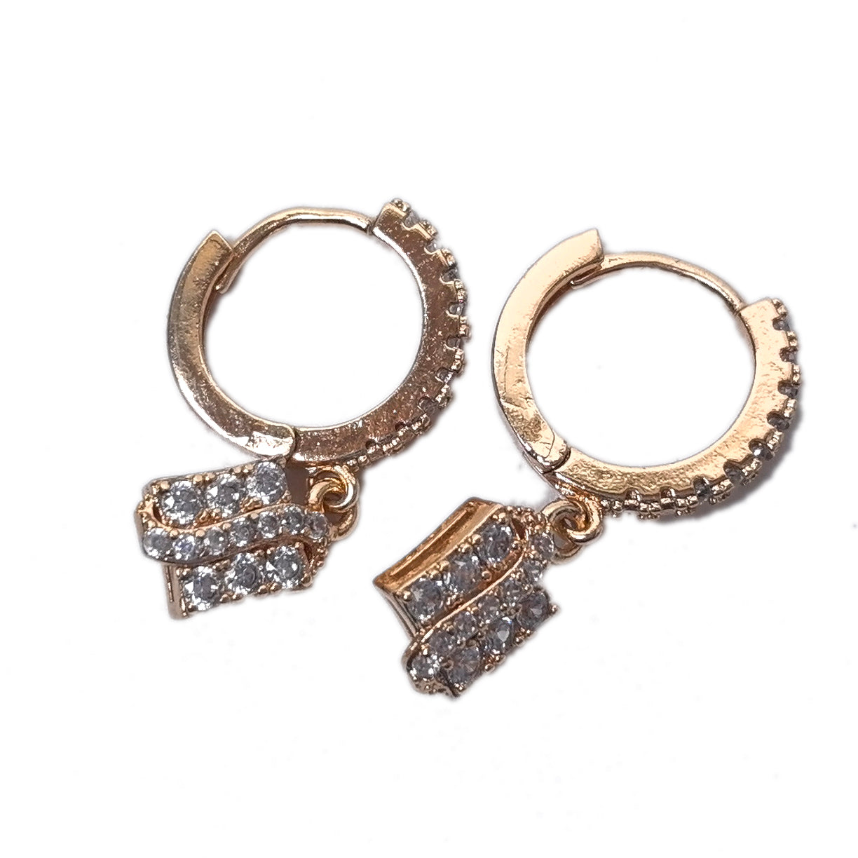 18K Gold-Plated Dangle Hoop Earrings Set