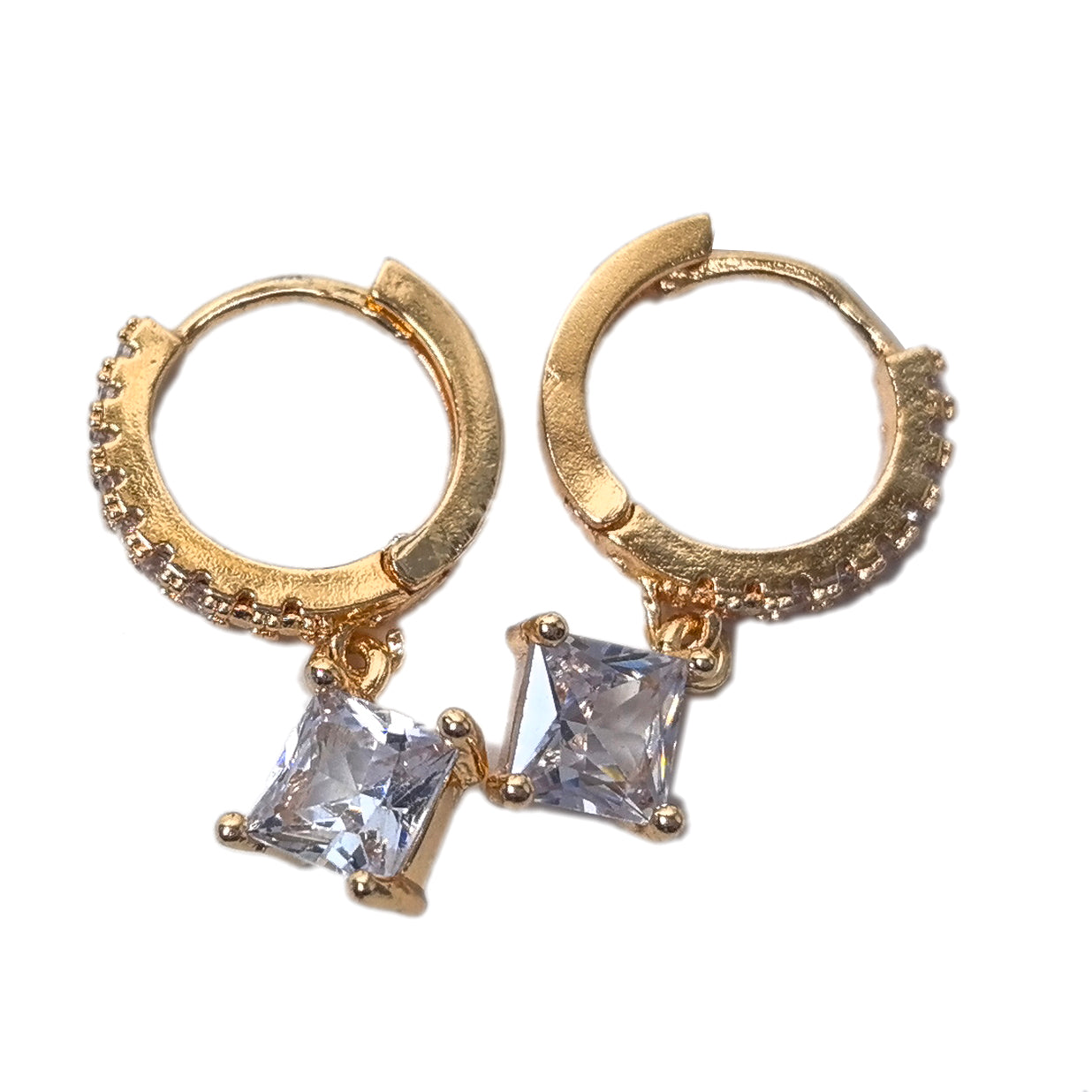 18K Gold-Plated Dangle Hoop Earrings Set
