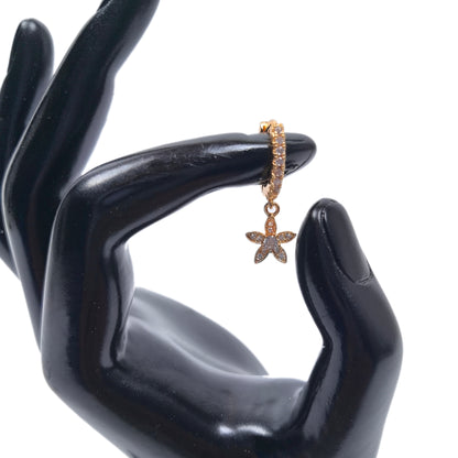 18K Gold-Plated Dangle Hoop Earrings Set