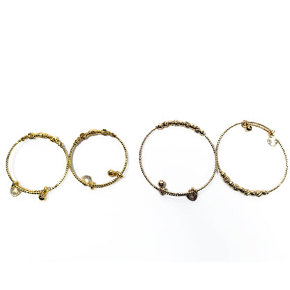 4-Piece 18K Gold-Plated Bracelets Set